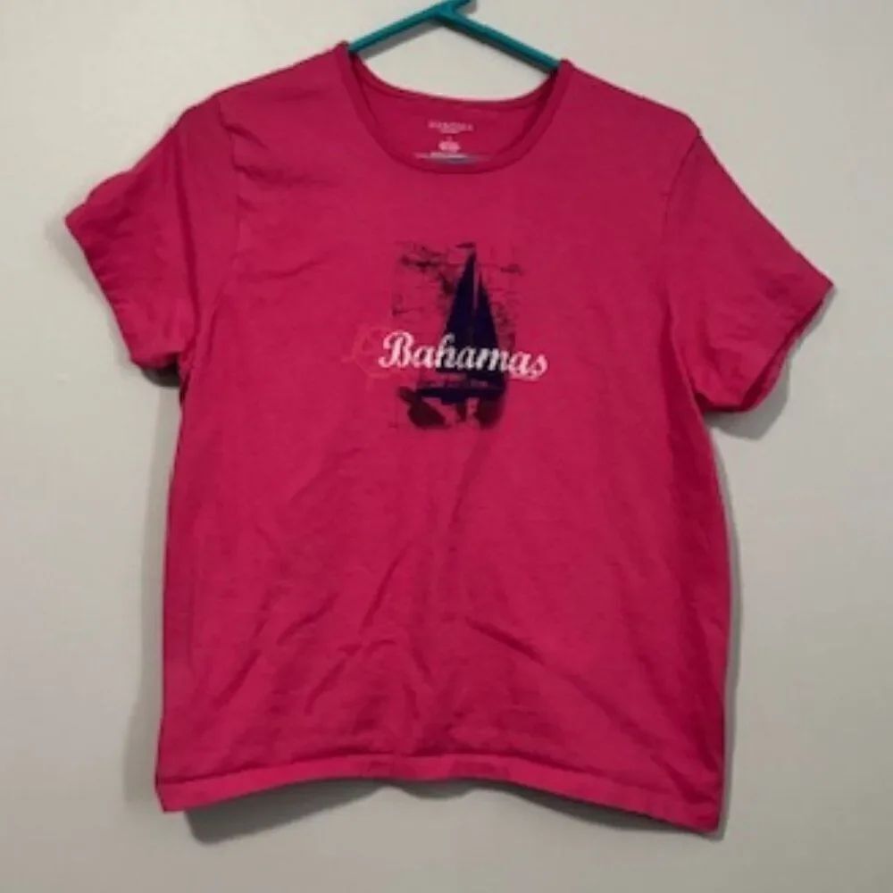 USED Woman's Sonoma Shirt Sleeve Shirt Bahamas Color Pink Size Large
